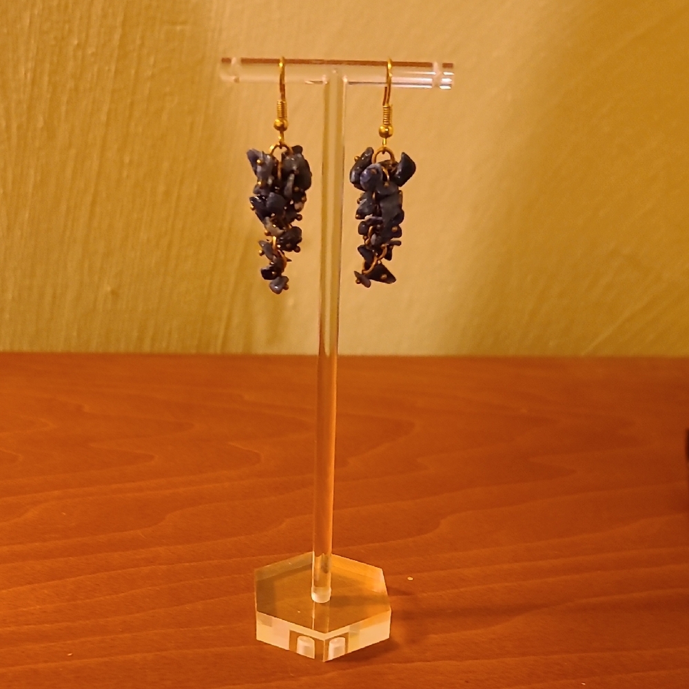 Elegant Blue Cluster Earrings
